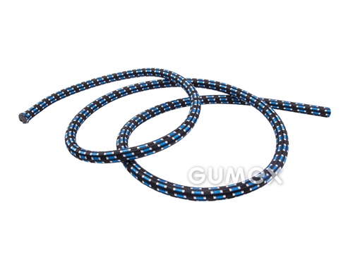 Gummiseil, Durchmesser 12mm, Gummifaser/PP-Geflecht, schwarz-blau, 